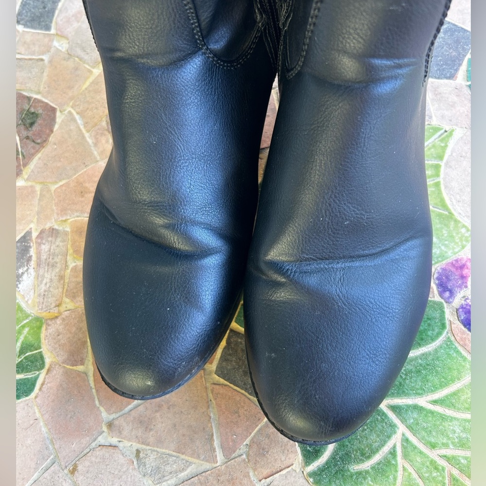 TALL BLACK RIDING BOOTS SIZE 7.5 - Picture 10 of 11